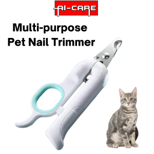 Pet Grooming Sharp Nail Clipper Built-in LED UV Light Cat Nail Trimmer for Pets Pemotong Kuku Kucing dan Anjing