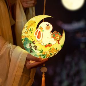 NCNC(okdeals01) lantern mid autumn diy 灯笼中秋2025 DIY Craft Middle Autumn Festival Lantern Waterproof Chinese Ancient Style Handheld Lantern Traditional PVC Festival Lantern Material Pack Moon Festival