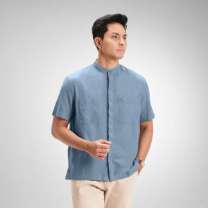 CUTOFF Ghani Rami Collarless Shirt Kemeja Koko Pria Lengan Pendek