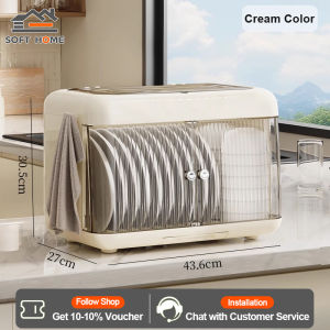 SOFTHOME Kitchen With Folding Dishes Storage Rack Countertop For Household Dishes And Dishes Storage