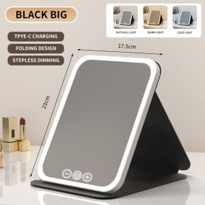 【SG】Portable LED Makeup Mirror 3 Colors Adjustable Brightness/USB Charging