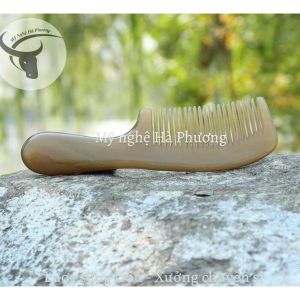 Lược sừng trơn chuôi cầm xuất Nhật ( size: M-16cm) | Mỹ nghệ Hà Phương lược chải tóc gỡ rối masage cực êm
