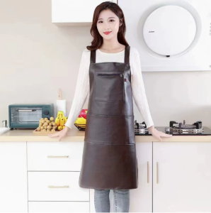 Kitchen Household Apron Anti-splash Anti-oil Soft Leather Wear-resistant Apron Work Clothes