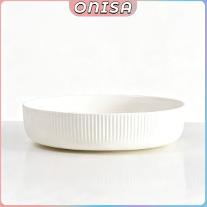 Onisa White Ceramic Steak Plate Dining Serving Dish Nordic Style Tableware for Home Restaurant 1Pc