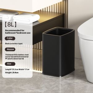 8L/15L square covered trash can high surface horizontal flip lid garbage basket suitable for bathrooms toilets bedrooms and living rooms