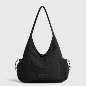 Alo Yoga Large Capacity Sling Bag Waterproof Nylon Sports Gym Bag Dry Wet Separation Yoga Tote Bag Women Multifunctional Commuter Travel Shoulder Bag With Side Drawstring Pocket