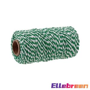 ELLE Cotton Rope Dual Color Twisted Twine for Handmade Rope DIY Craft Gift Wrap 100m