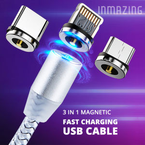 Inmazing X Cable Fast Charge Universal 3 in 1 USB Magnetic Cable Fast Charging iOS Android Apple Type C Lightning Port