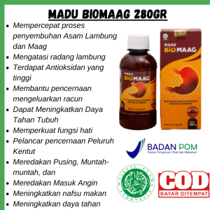 MADU BIOMAG ASLI 100% ATASI MASALAH MAAG KRONIS ASAM LAMBUNG TINGGI GERD RADANG USUS PERIH DI LAMBUNG PERUT BEGAH PERUT KEMBUNG MENINGKATKAN NAFSU MAKAN IMUNITAS TUBUH STAMINA SALURAN PENCERNAAN MENURUNKAN KADAR KOLESTRL DI TUBUH. DLL AMPUH