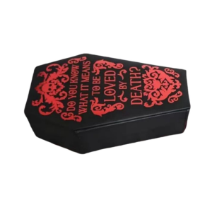 HULEQQI Gothic Hộp trang sức quan tài Tủ trưng bày Kho lưu trữ đồ trang sức Hộp quà tặng Halloween Sáng tạo Nhung Hộp đựng trang sức di động cho gia đình
