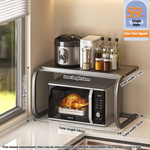 Kitchen Storage Rack Thickened Microwave Oven Floor Bracket Storage Rack Multifunctional Household Kitchen Accessories Storage Rack