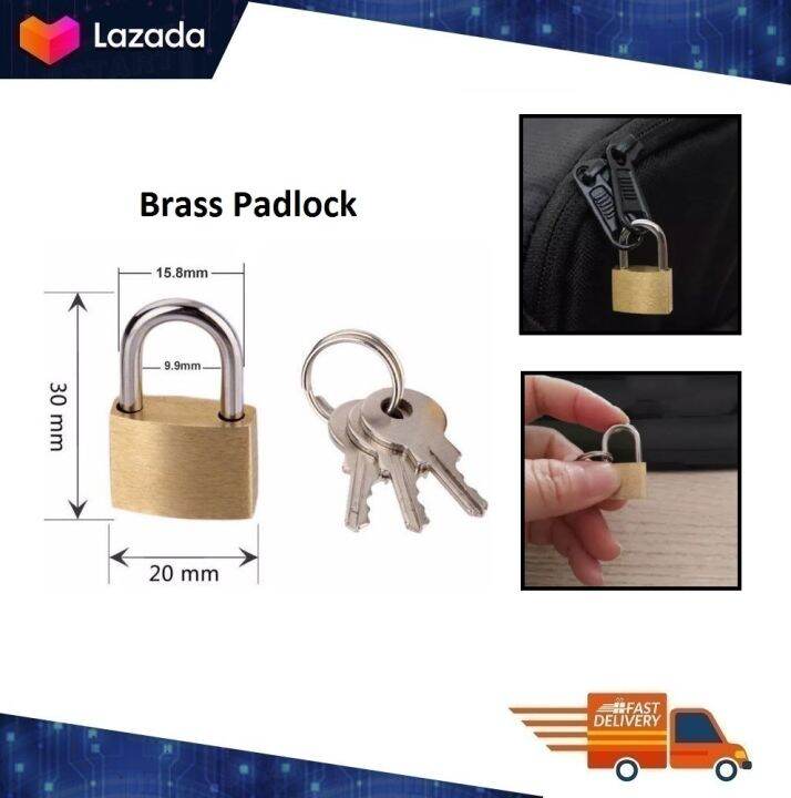 20mm Brass Padlock Kunci Mangga Pintu Tembaga Lazada