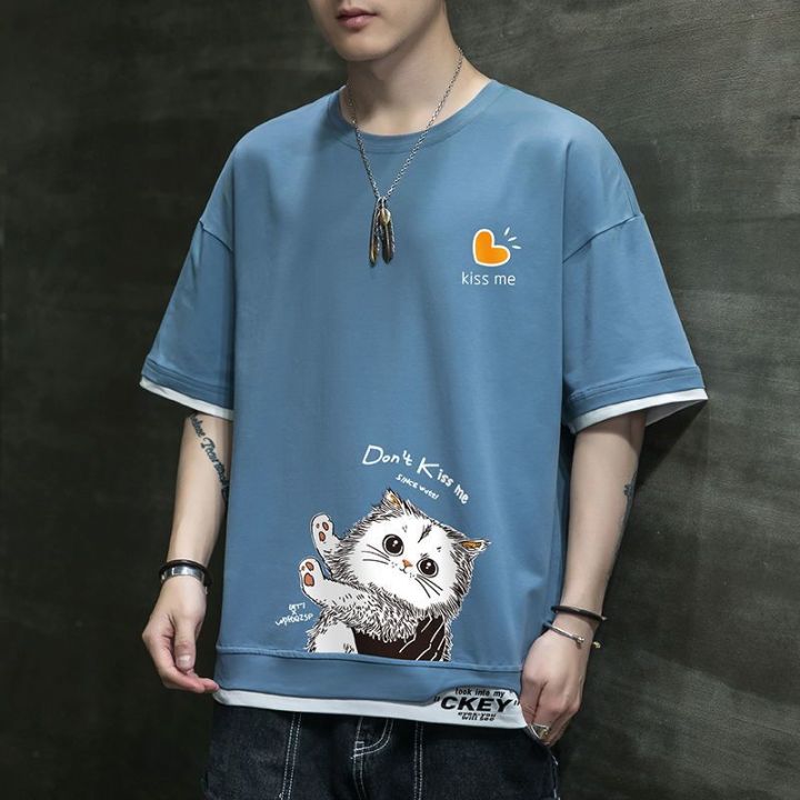 Junior high school students aged 12-15 boys short sleeved T-shirt