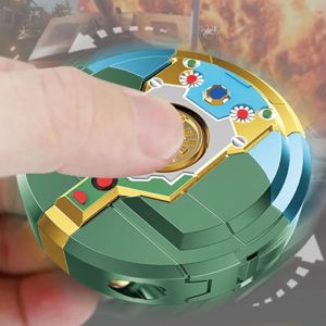 ANGCHI 4pcs/bag แอบบีเอส หุ่นยนต์ฟิกเก็ตไจโรที่เสียรูป 2 ใน 1 เงียบ ไจโรที่ปลายนิ้ว ของเล่นลูกข่างบนโต๊ะ หมุนเวียน ของเล่นคลายเครียดที่ปลายนิ้ว ผู้ใหญ่