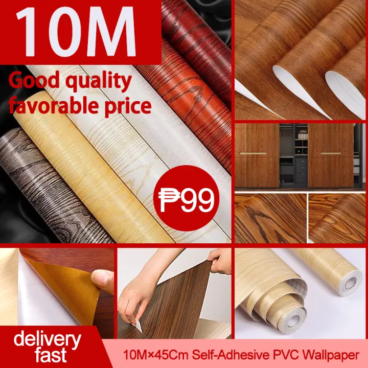wood%20wallpaper%20sticker%20waterproof%2010metersX45cm%20PVC%20wallpaper%20room%20design%20wall%20door%20Sticker%20PVC%20wooden%20self%20adhesive%20wall%20sticker%20home%20decor%20-%20Image%202