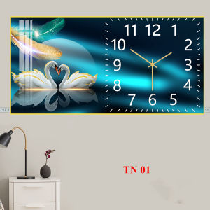 Tranh Treo Tường Tráng Gương 5D hiện đại Kèm Đồng Hồ Kỹ Thuật Số LED Trang Trí Phòng Khách Phòng Ngủ Hiện Đại Quà Tân Gia