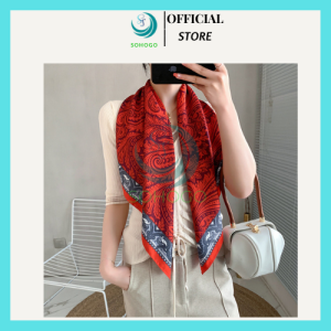 [HCM]-Khăn lụa quàng cổ đa năng khăn lụa dài 90x90cm khăn choàng lụa khăn choàng dáng dài cao cấp- Qùa tặng ý nghĩa-CHON MẪU