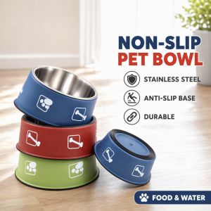Lucky DAYS.my Stainless Steel Pet Bowl Anti-slip Durable Food Grade For Cats Dogs Easy To Clean Sizes Colors