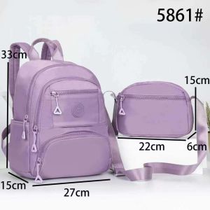 TB BAG #5861 FASHION NYLON MINIMALIST CASUAL BACKPACK AND CROSSBODY BAG WITH MULTIPLE PARTITIONS FOR WOMENS