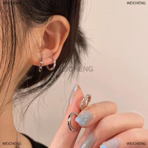 [COD] WEICHENG 4PCS Stainless Steel Hoop Earrings Cool Daily Wear Jewelry Accessories