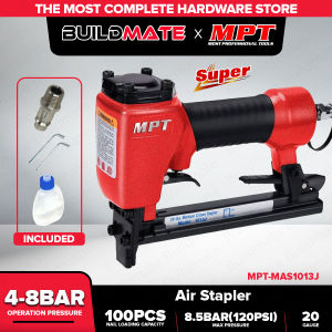 Buildmate x MPT Air Stapler 4–8 Bar 60–120 PSI Heavy Duty Pneumatic Tool for Upholstery & Wood MAS1013J PT