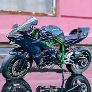 1:9 Scale Kawasaki H2R Alloy Motorcycle Model Diecast Car Sound Light Car Lovers Collection Kids Birthday Gift Metal Boys Toys