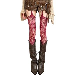 Quần Đai nịt Bít Tất Nữ Vớ cao tới đùi lưới có họa tiết quần tất eo cao Quần Tất Quần tất kiểu có dây treo giữ Quà Tặng