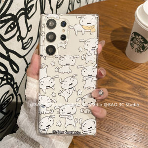 New Casing Samsung Galaxy S25 S24 S23 S22 S21 + Ultra FE Plus 5G Hot Fashion Creative Colorful Crayon Shin-chan Rabbit Phone Case Ultra-thin Transparent Soft Cover 2025