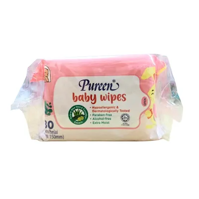 Pureen Baby Wipes Pink Scented 2X30s
