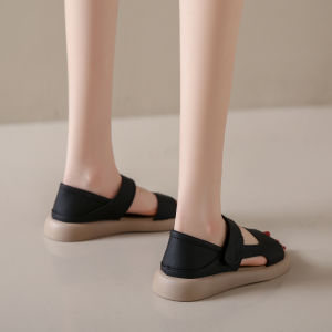 ⚡️พร้อมส่ง⚡️ รองเท้าแตะของผู้หญิงด้านล่างนุ่มรอบนิ้วเท้ารองเท้าโรมันรองเท้าแตะชายหาดนางฟ้าสไตล์หญิงตั้งครรภ์รอบนิ้วเท้ารองเท้าแตะแบน