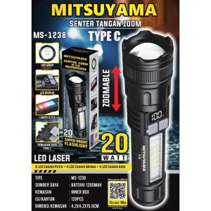 Senter Tangan Zoom Super Terang MS-1238 mitsuyama - senter tangan ZOOM MS 1238
