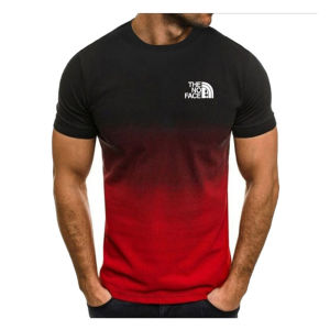[Local Stock] VCC Summer Gradient T-shirt for Men O-neck Men Short sleeve 3d Fashion Short Sleeves Tops Standard Printed Oversized Shirt T-shirt