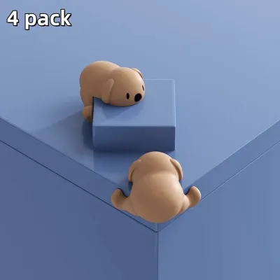 Silicone anti-Collision corner 4PCS Cartoon Puppy Cute Shape Anti-Collision Corner Coffee Table Table Corner Sticker To Protect Childrens Safety Table Corner