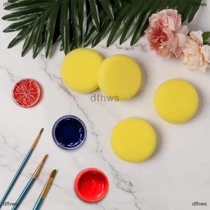 [COD] dfhws 10pcs Childrens Painting Round Synthetic Watercolor Artist Sponges For Painting Crafts Pottery Yellow Round Cake Sponge