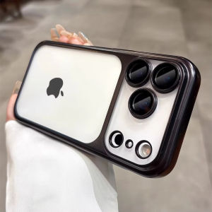 เคสโทรศัพท์แบบด้านแข็ง For iPhone 17 Pro Max/17/Air/13 11 12 14 15 16 Pro Max เคสโปร่งใส เคส ไอโฟน 11 15pro 16promax 17pro 13promax 14pro กรอบชุบฟิล์มป้องกันเลนส์ ฝาใสแข็งฝ้า