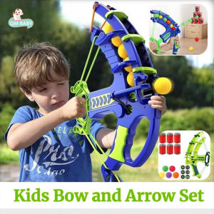 BERMA BABY Kids Archery Bow Toy Set with Sticky Bullet Target Board and Hook Up for Shooting Educational