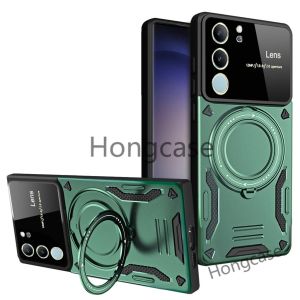 Casing for vivo V29 5G VivoV29 V 29 2023 phone case Large Window Rotating ring protect lens full cover Armor bracket