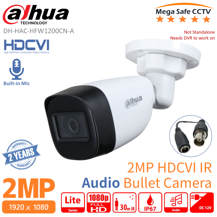 Dahua DH-HAC-HFW1200C-A 2MP Audio HDCVI Fixed lens IR Bullet CCTV Camera  Built-in Mic Lazada PH
