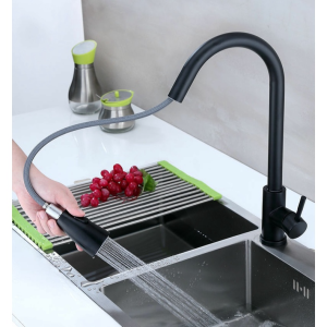 304 Kran Sink Tarik Sprayer Keran Cuci Piring Fleksibel Stainless Kran Sink Cuci Piring Kitchen