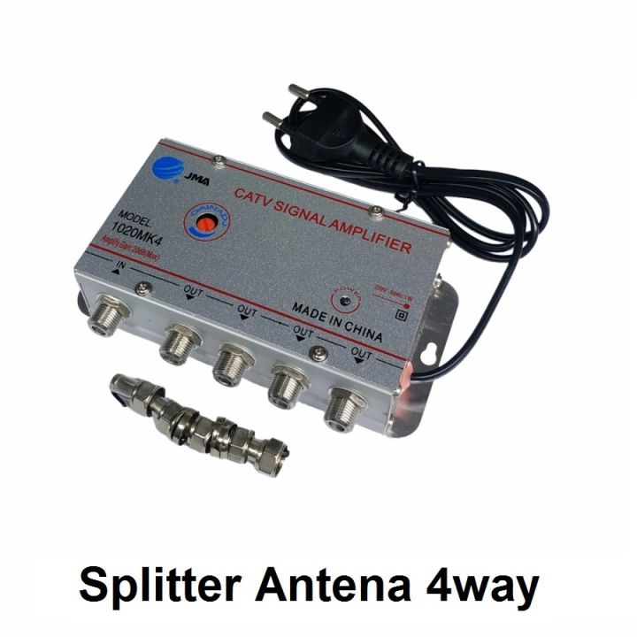 Splitter Paralel Antena TV CATV Signal Amplifier Port Antena Tv