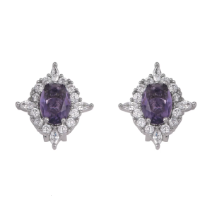 Adjustable Zircons Earphone Clamp Coppers Durability Stylish Purplee Design Secure For Active Lifestyles