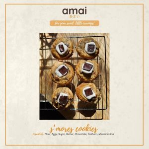 [6 pieces] Amai Smores Cookies | Campfire Cookie | Chocolate Cookie Smores | Homemade Cookies Freshly Baked Upon Shipment Small Business | 6 pieces per box