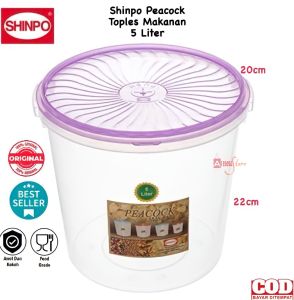 (BISA COD) PROMO Shinpo SIP-605 / SIP-610 / SIP-616 Peacock Series / Toples Plastik Polos / Tempat Cemilan / Food Storage / Wadah Makanan / Toples Lebaran / Toples Jumbo / Toples Snack Kue