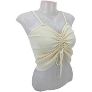 RM SPAGHETTI STRAP KNITTED CROP TOP FOR WOMEN#0336