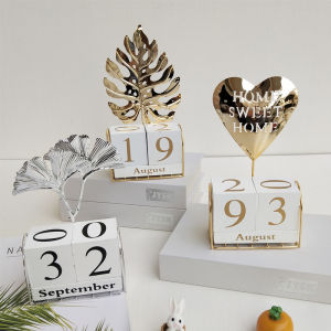 Farmhouse Wooden Calendar Blocks Daily Desktop Perpetual Date Display | Rustic Month & Day Cubes for Office Desk Living Room Shelf Entryway Table