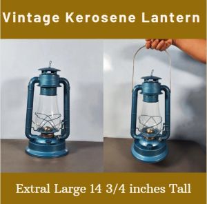 Vintage Lantern Kerosene Lantern Hurricane Lantern Extral Large 14 3/4 inches Tall