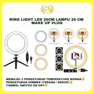 CS RING LIGHT LED 26CM Lampu 26 cm Make Up Vlog RingLight Lampu Ringlight