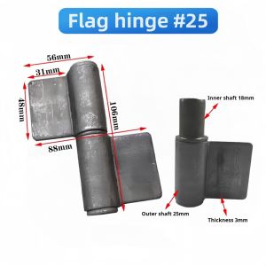 1pc 16-30mm Cylindrical Hinges Gate Hinges Heavy Duty Welding Hinge Flag Hinge