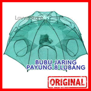 Perangkap Bubu Payung 8 Lubang Alat Jaring Pancing Jala Ikan Udang Kepiting Lele Lobster Sungai Laut Danau Fish Trap Net