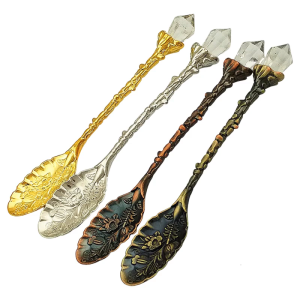 Head Decorative Kirsite Spoon Rustproof Construction For Salt Cellars Sugar Elegant Kitchens Dining Accessory